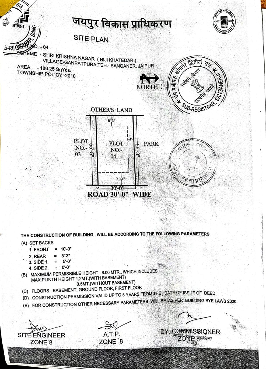 Plot in Ganapatpura , Near Patrakar colony Manserover